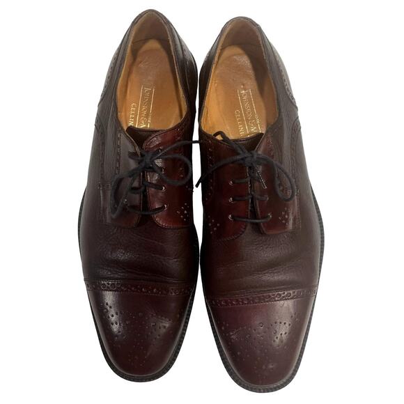 Johnston & Murphy Cellini OXBLOOD Wingtip Oxfords ITALY Brogues | 10M - Picture 5 of 10